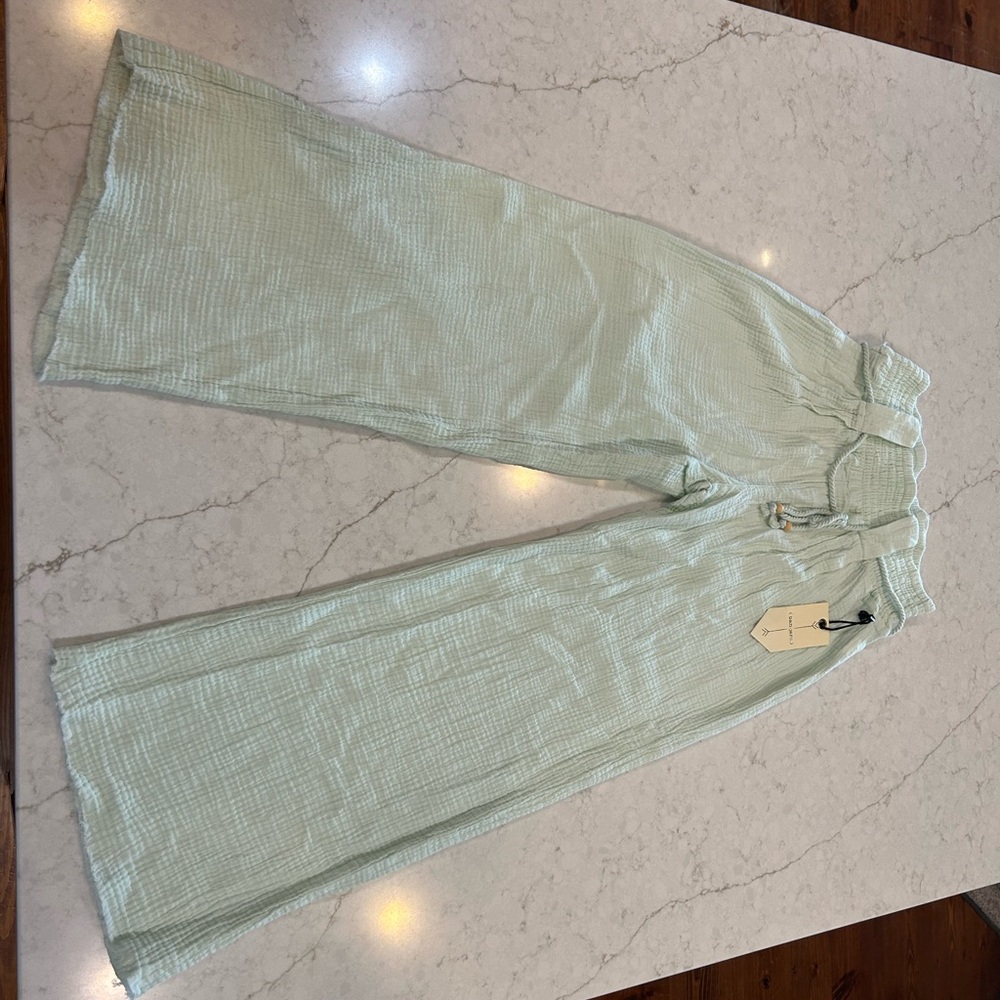 Mint Green Wide-Leg Pants